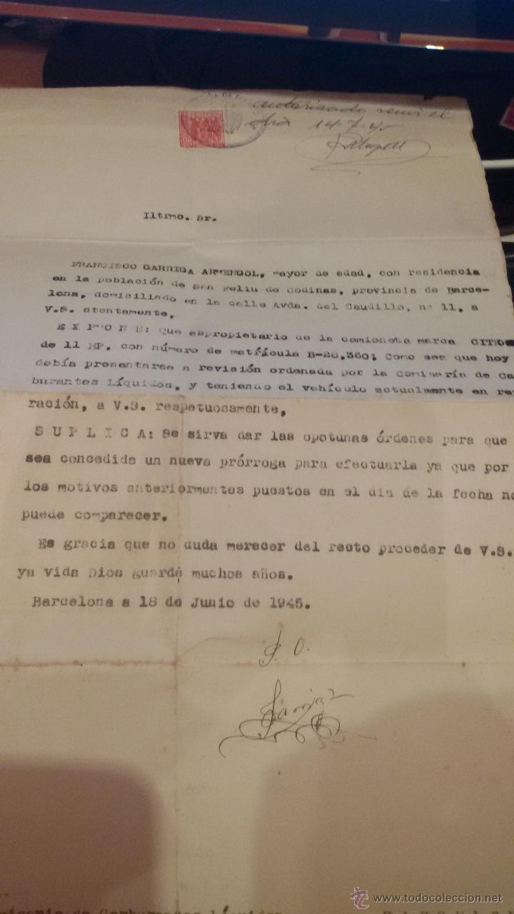 Lettres commerciales: CARTA COMERCIAL FRANCISCO GARRIGA - BARCELONA - SAN FELIU DE CODINAS - A&Ntilde;O 1945