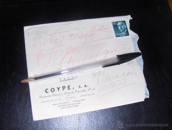 Gesch&auml;ftsbriefe: ACEITE, COYPE, COMPA&Ntilde;IA OLEICOLA, SAN SEBASTIAN. SOBRE COMERCIAL.