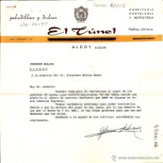 Cartas comerciales: PELADILLAS Y DULCES EL TUNEL - ALCOY - ENCARGO PAPEL DE SEDA PARA ENVOLVER CON MUESTRA - AÑO 1994