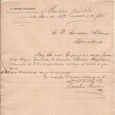 Cartas comerciales: EL PORVENIR VASCONGADO / DIARIO DEMOCRÁTICO GUBERNAMENTAL / BILBAO / 4 JUNIO 1889
