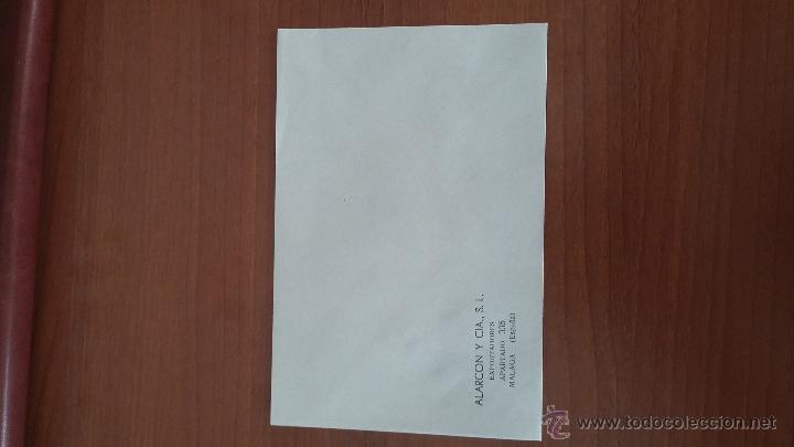 Cartas comerciales: Exportador de Pasas M&aacute;laga.  Sobre.