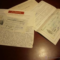 Cartas comerciales: 3 CARTAS COMERCIALES Y 2 TALONES DEVUELTOS - CASTELLON 1967