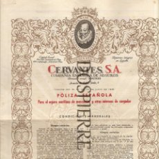 Cartas comerciales: PÓLIZA, COMPAÑÍA SEGUROS CERVANTES, 1947-DE ALMERIA A BILBAO EN VAPOR CABO SAN SEBASTIAN