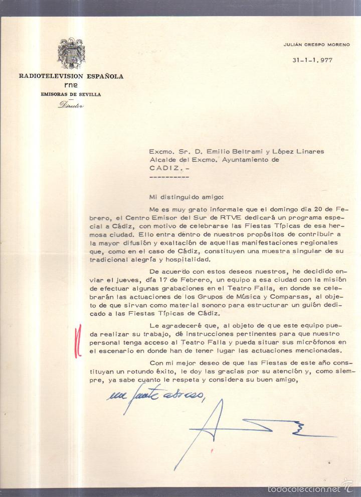 Cartas comerciais: CARTA COMERCIAL. RADIOTELEVISION ESPA&Ntilde;OLA. RNE. EMISORAS DE SEVILLA. 1977