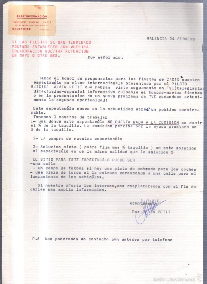Cartas comerciales: CARTA COMERCIAL. ENRIQUE ROMERO PAYA. BENETUSER, VALENCIA. LEER