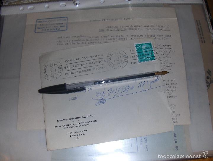 Lettres commerciales: SINDICATO PROVINCIAL DEL OLIVO, COMERCIAL QUIMICA ACEITERA. AGENTES COMERCIALES, CORDOBA.