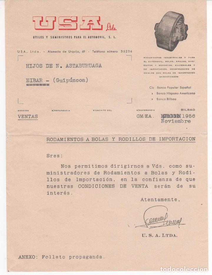 Commercial Letters: Carta Comercial y Bolet&iacute;n de USA : &Uacute;tiles y Suministros para autom&oacute;vil. 1956