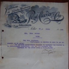 Lettere commerciali: FABRICA DE TEJIDOS MECANICOS PIZA ALCOVER Y CIA. SOLLER. MALLORCA, 1921.