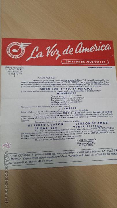 Cartas comerciales: EDICIONES MUSICALES LA VOZ DE AM&Eacute;RICA BARCELONA - Foto 1