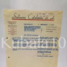 Cartas comerciais: SALINERA CATALANA S.A.· BARCELONA · 1958. Lote 69942545