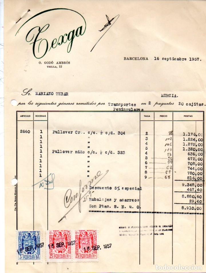 Lettere commerciali: CARTA COMERCIAL TEXGA,BARCELONA,1957.