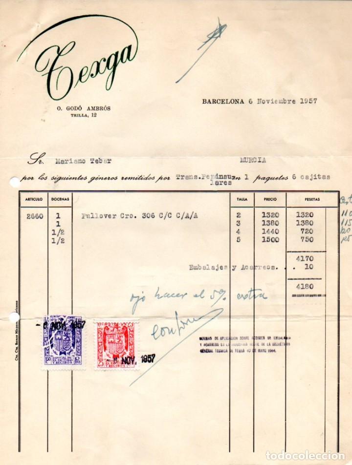 Lettere commerciali: CARTA COMERCIAL TEXGA,BARCELONA,1957.