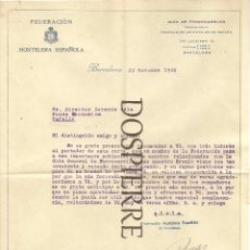 Cartas comerciales: CARTA COMERCIAL, DE LA FEDERACIÓN HOSTELERA ESPAÑOLA A DIRECTOR DE FONDA ECONÓMICA TAFALLA, 1926
