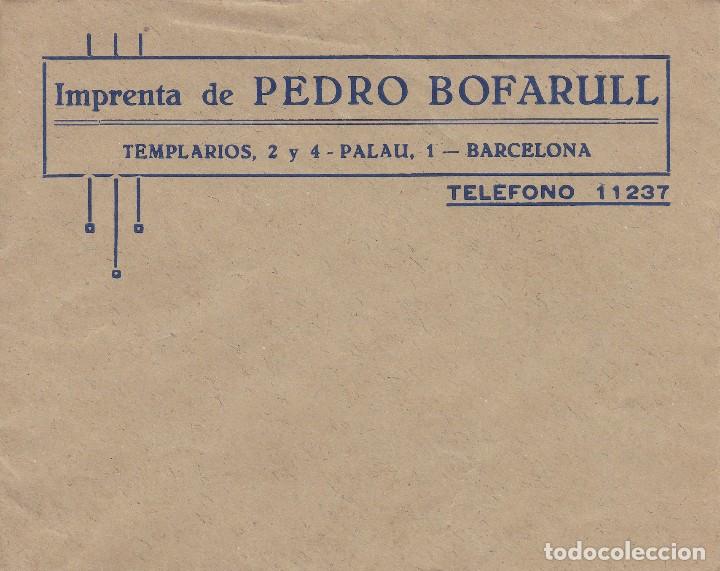 Cartas comerciales: Imprenta Pedro Bofarull Templarios Barcelona - Foto 1