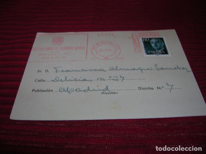 Lettres commerciales: Tarjeta Secretaria &uacute;nica de Alumnos Libres.A&ntilde;o 1966 Madrid