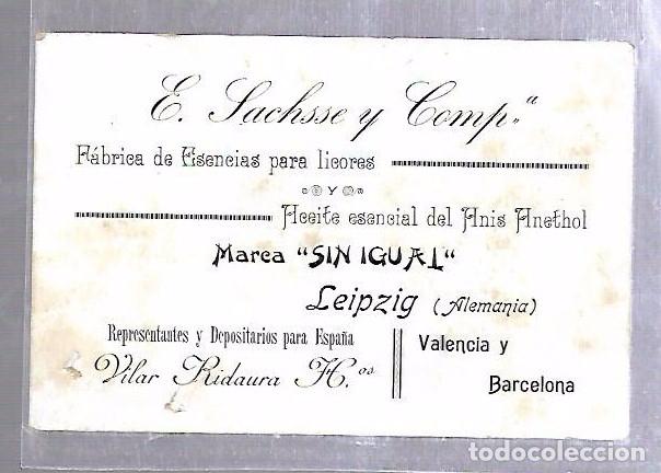 Cartas comerciales: E.SACHSSE Y COMPA&Ntilde;IA. ESENCIA PARA LICORES. MARCA SIN IGUAL. LEIPZIG, ALEMANIA.