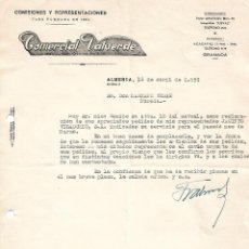 Lettere commerciali: CARTA COMERCIAL. COMERCIAL VALVERDE. COMISIONES Y REPRESENTACIONES. ALMERÍA. ESPAÑA 1959
