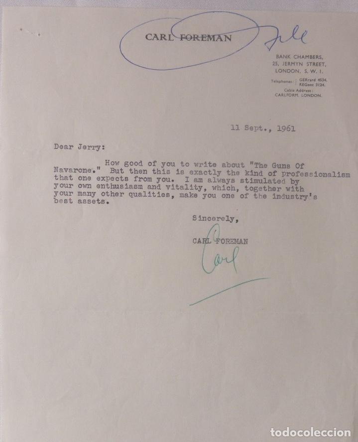 Cartas comerciales: Carl Foreman signed letter/1961 - Foto 1