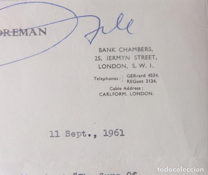 Cartas comerciales: Carl Foreman signed letter/1961 - Foto 3