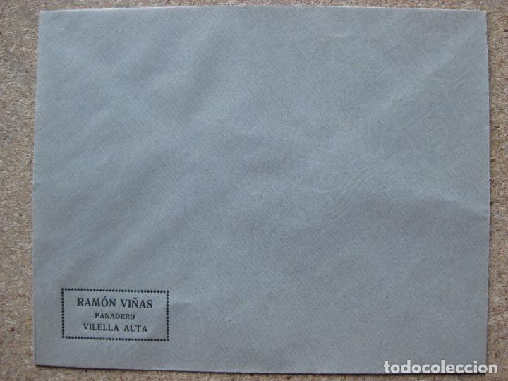 Commercial Letters: SOBRE CON MEMBRETE DE - RAMON VI&Ntilde;AS PANADERO VILELLA ALTA