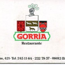 Cartas comerciales: GORRIA RESTAURANTE-BARCELONA- TARJETA 1997