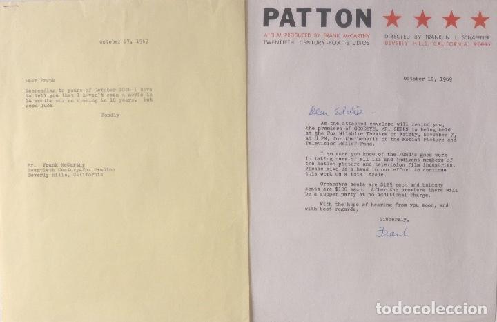 Cartas comerciales: Frank McCarthy signed letter with response, October 10, 1969 - Foto 1