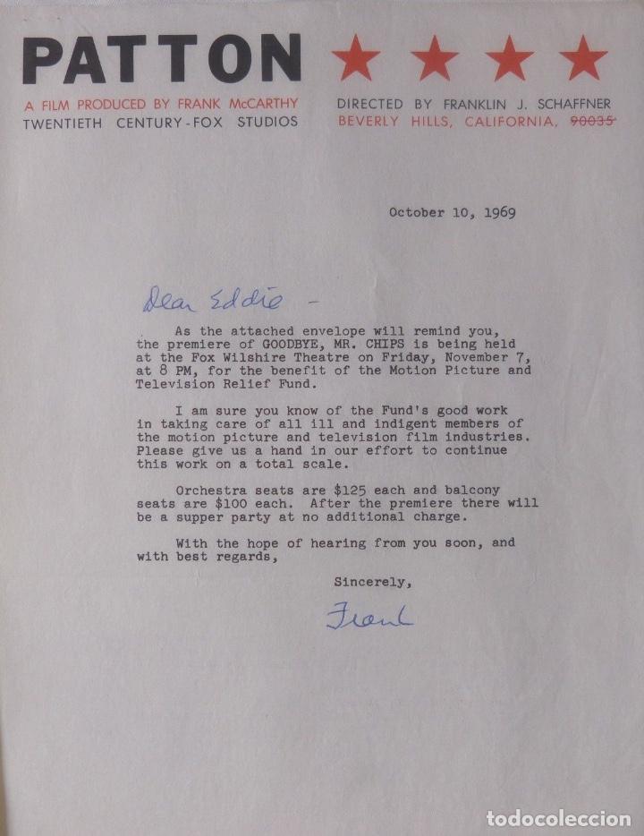 Cartas comerciales: Frank McCarthy signed letter with response, October 10, 1969 - Foto 2