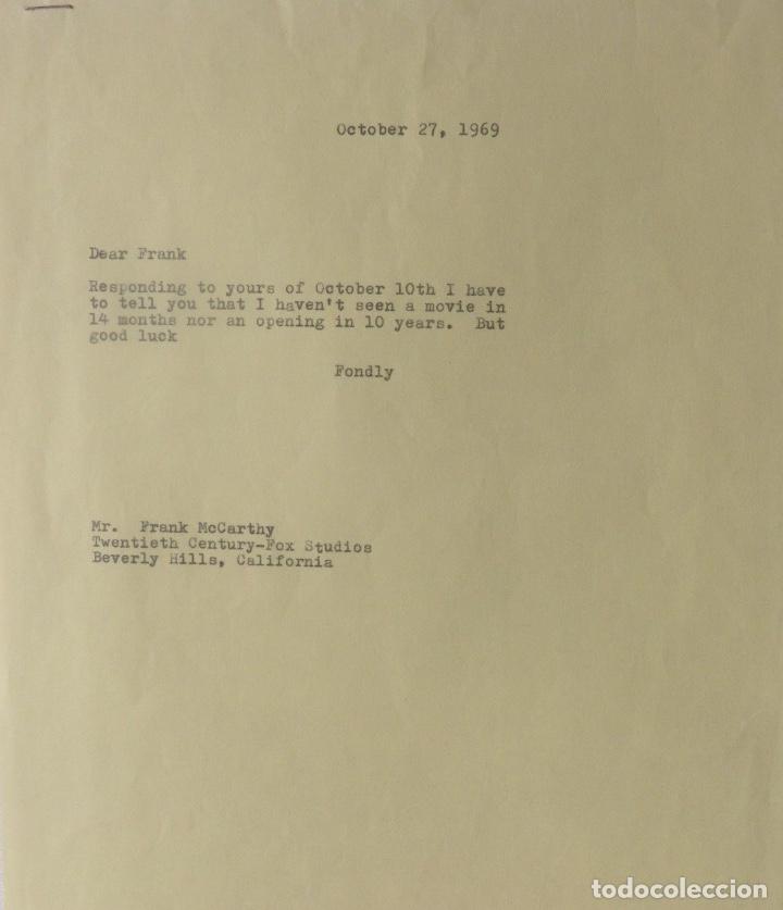 Cartas comerciales: Frank McCarthy signed letter with response, October 10, 1969 - Foto 3