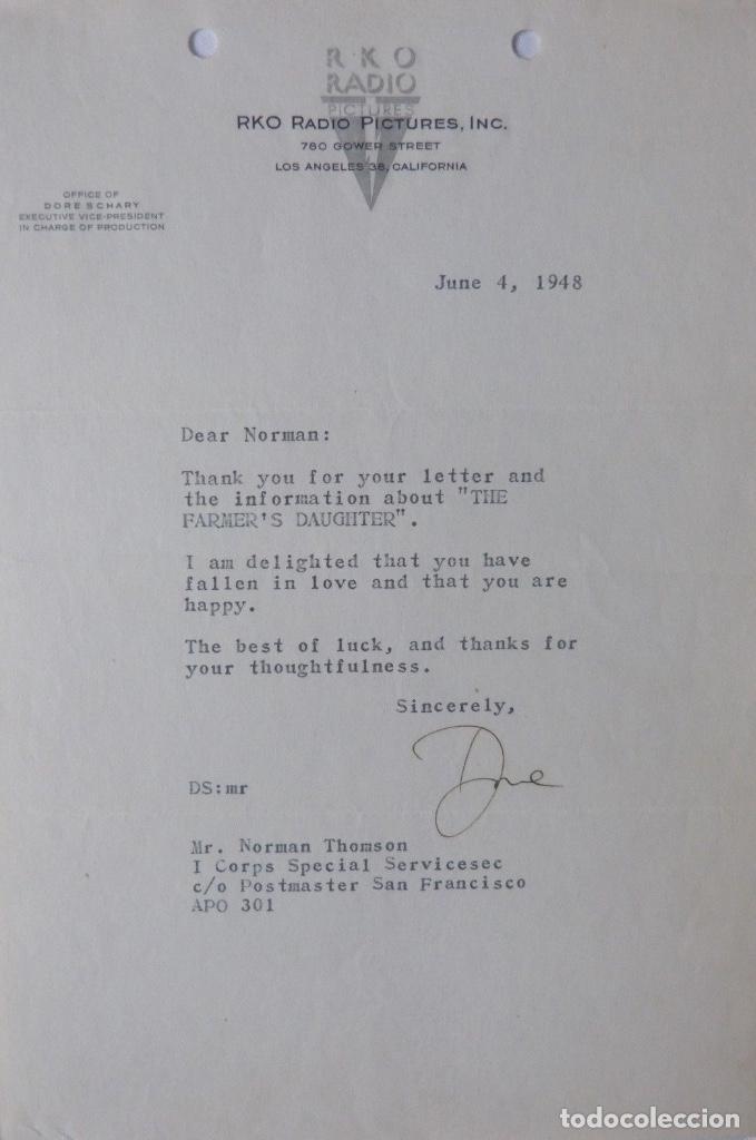 Cartas comerciales: Dore Schary signed letter, June 4, 1948 - Foto 1