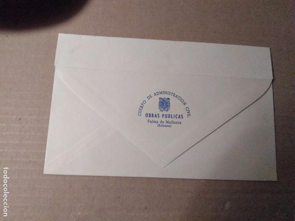 Lettres commerciales: RARO SOBRE SIN USAR CUERPO DE ADMINISTRACION CIVIL OBRAS PUBLICAS PALMA DE MALLORCA AGUILA BICEFALA
