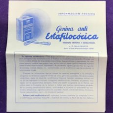 Cartas comerciales: PUBLICIDAD DE MEDICINAS L. FARMACÉUTICOS AÑOS 50 POSTAL PARA MEDICO O FOLLETO REPRESENTANTE SELLOS 
