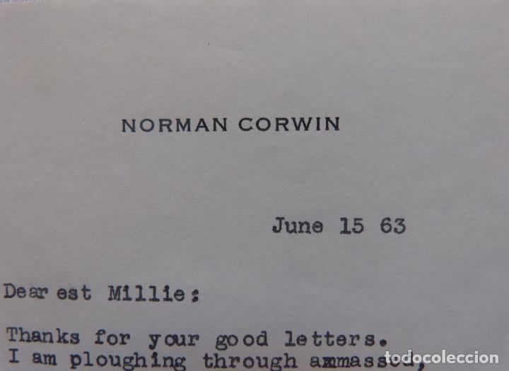 Cartas comerciales: Norman Corwin signed letter, June 15,1963 - Foto 2