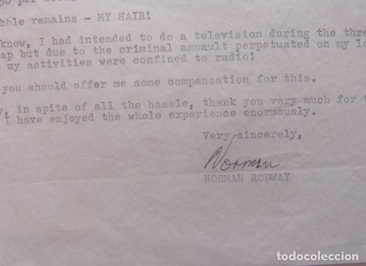 Cartas comerciales: Norman Rodway signed letter, 20th October, 1975 - Foto 5