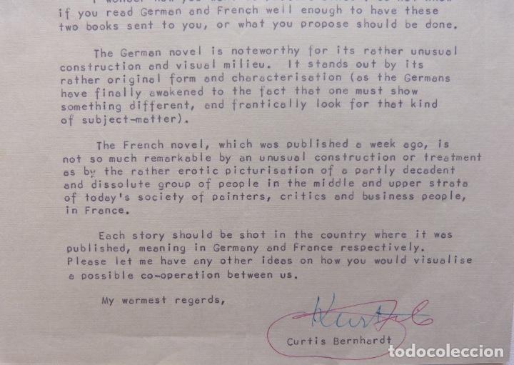 Cartas comerciales: Curtis Bernhardt signed letter, March 14th, 1961 - Foto 5