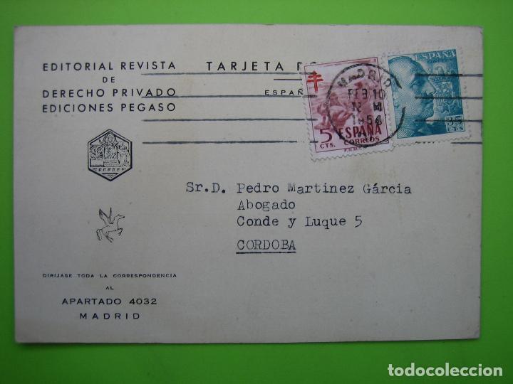 Cartas comerciales: Antigua carta comercial revista derecho privado ED Pegaso. Madrid 1954
