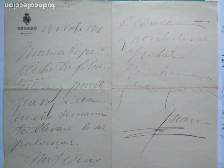 Gesch&auml;ftsbriefe: CARTA SENADO PARTICULAR., MADRID NOVIEMBRE 1916