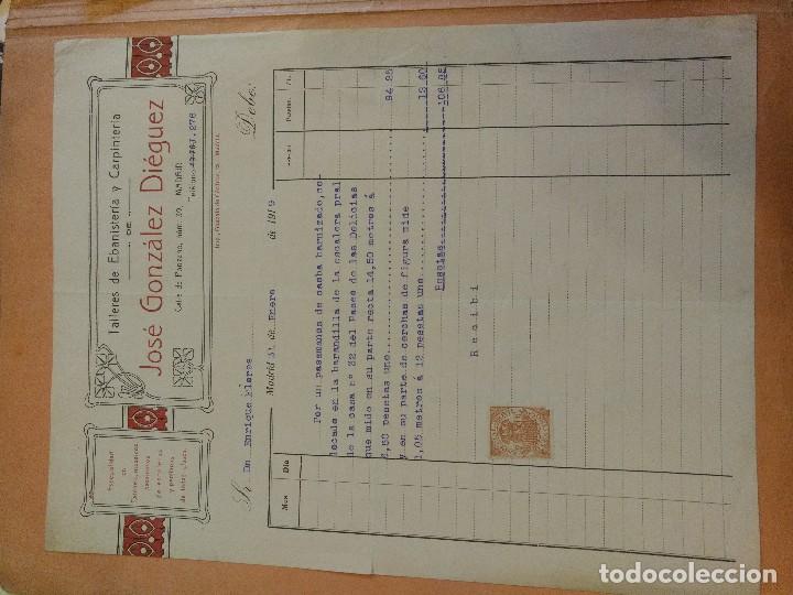 Lettres commerciales: Talleres de ebanister&iacute;a y carpinter&iacute;a Jos&eacute; Gonz&aacute;lez Di&eacute;guez. Calle Ponzano. Madrid.