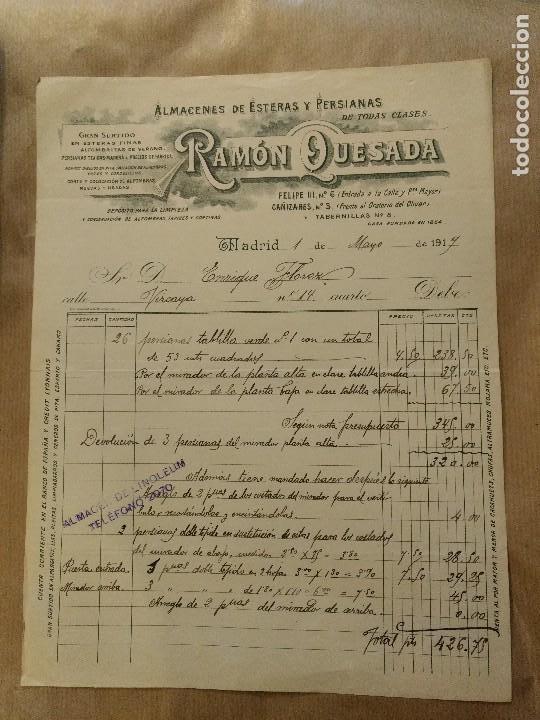 Cartas comerciales: Almacenes de esteras y persianas Ram&oacute;n Quesada. Madrid. Esteras finas. - Foto 1