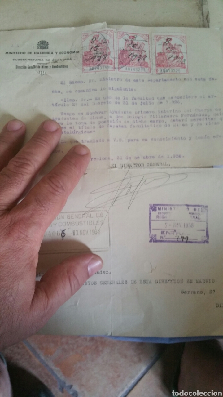 Cartas comerciais: Documento de la Direcci&oacute;n General de Minas &eacute;poca republica