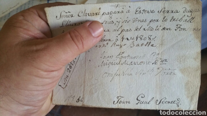 Lettres commerciales: Documento de Sabadell a&ntilde;o 1808