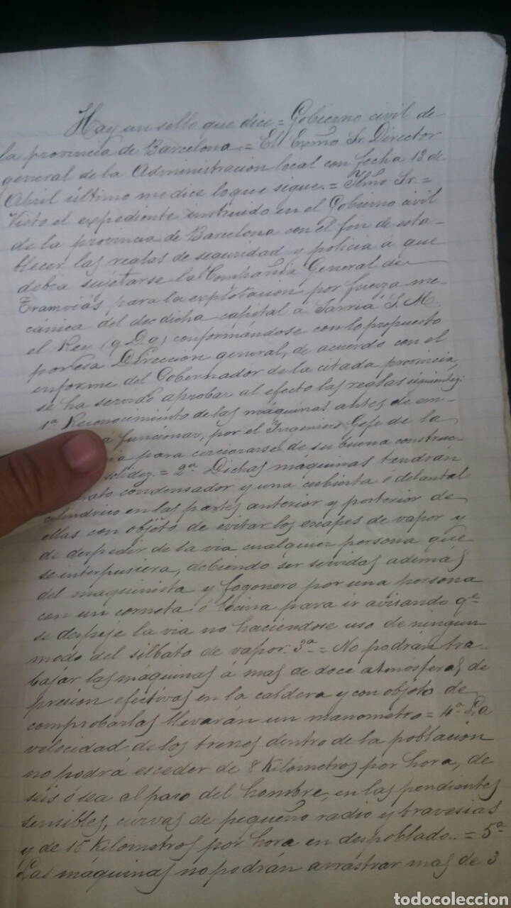 Lettres commerciales: Documento del a&ntilde;o 1881 de los tranv&iacute;as de Catalu&ntilde;a