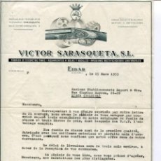 Cartas comerciales: VICTOR SARASQUETA S.L.-EIBAR- FABRICA DE ESCOPETAS FINAS- 1953