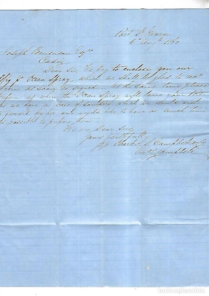 Cartas comerciales: CARTA COMERCIAL. CHARLES CAMPBELL. 1860. PUERTO DE SANTA MARIA