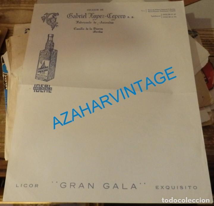 Lettres commerciales: CAZALLA DE LA SIERRA, ANTIGUA CARTA COMERCIAL GABRIEL LOPEZ-CEPERO, ANIS IDEAL