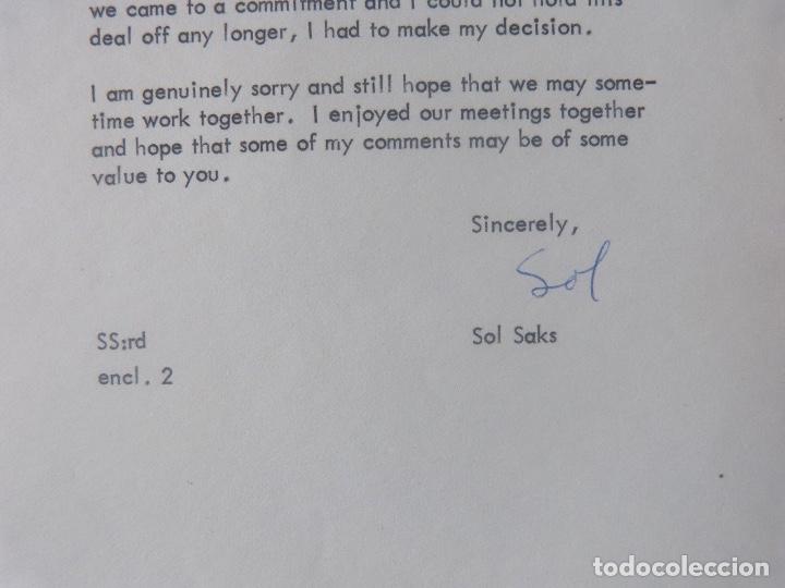 Cartas comerciales: Sol Saks letter signed/November 9,1964 - Foto 4
