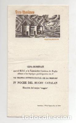 Lettere commerciali: CARTA MENU. YANTAR OFRECIDO POR LA ORDEN DE CABALLEROS DE DON QUIJOTE. A&Ntilde;O 1969 CARTAMENU-104,2
