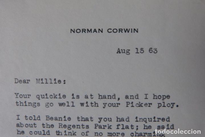 Cartas comerciales: Norman Corwin letter signed,1963 - Foto 4