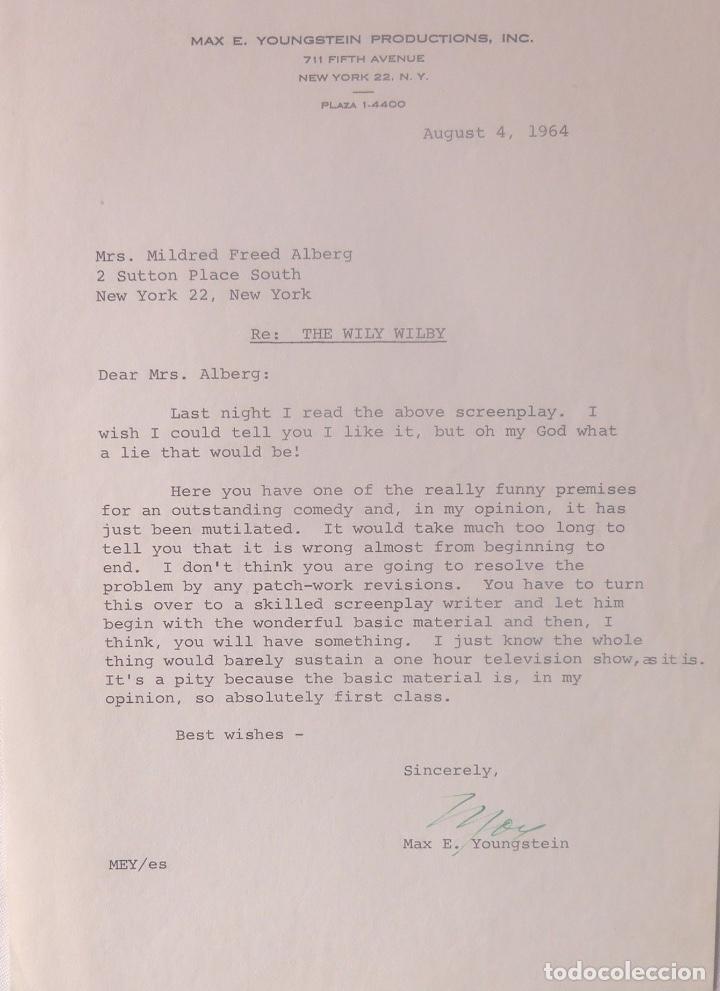 Cartas comerciales: Max E.Youngstein signed letter/1964 - Foto 1