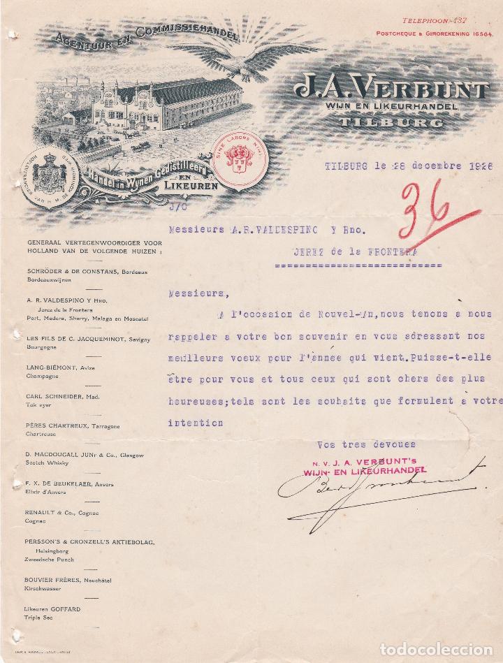 Cartas comerciales: Carta comercial. J.A. Verbunt. Agentuur en Commissiehandel. Tilburg 1926