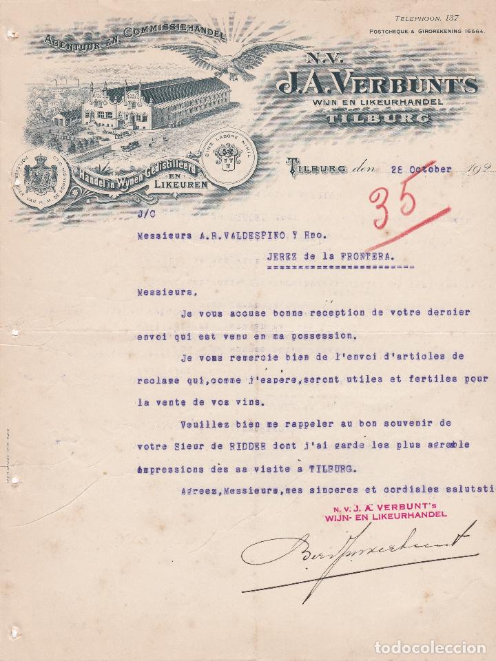Cartas comerciales: Carta comercial. J.A. Verbunt. Agentuur en Commissiehandel. Tilburg 1926